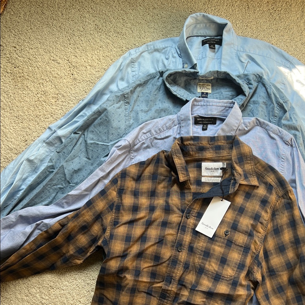 Banana, j. Crew, Goodfellow & Co Blue and Brown Checkered Shirt set